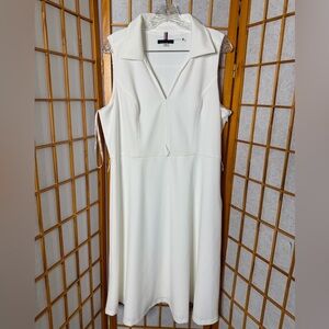 Chic Sleeveless Cream Midi Dress